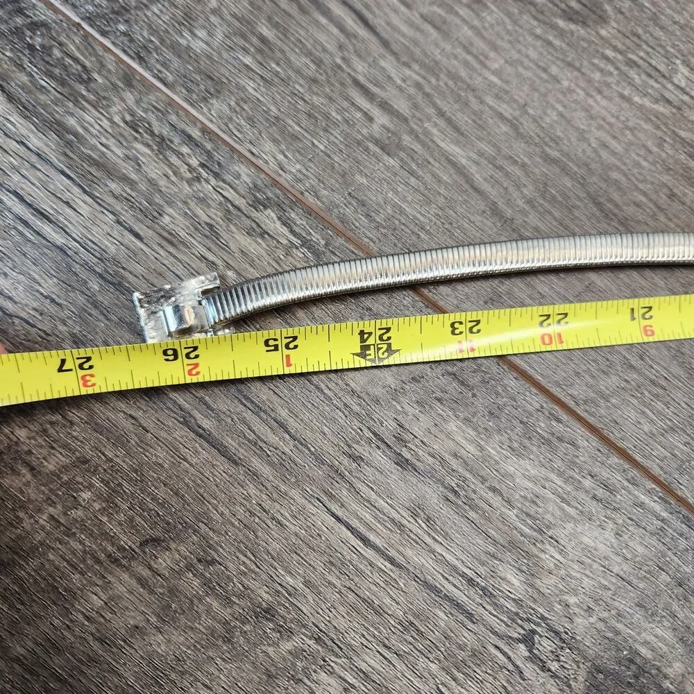 Vtg Anne Klein Silver Tone Stretchy Metal Lion Head Belt Women's Size 26.5”- 32